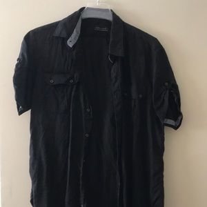 Zara man linen shirt sleeve button up